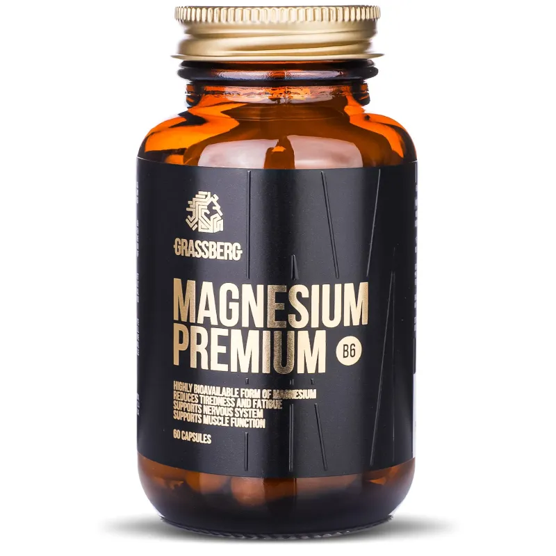 Grassberg Magnesium Premium B6 - Магнезий + Витамин B6