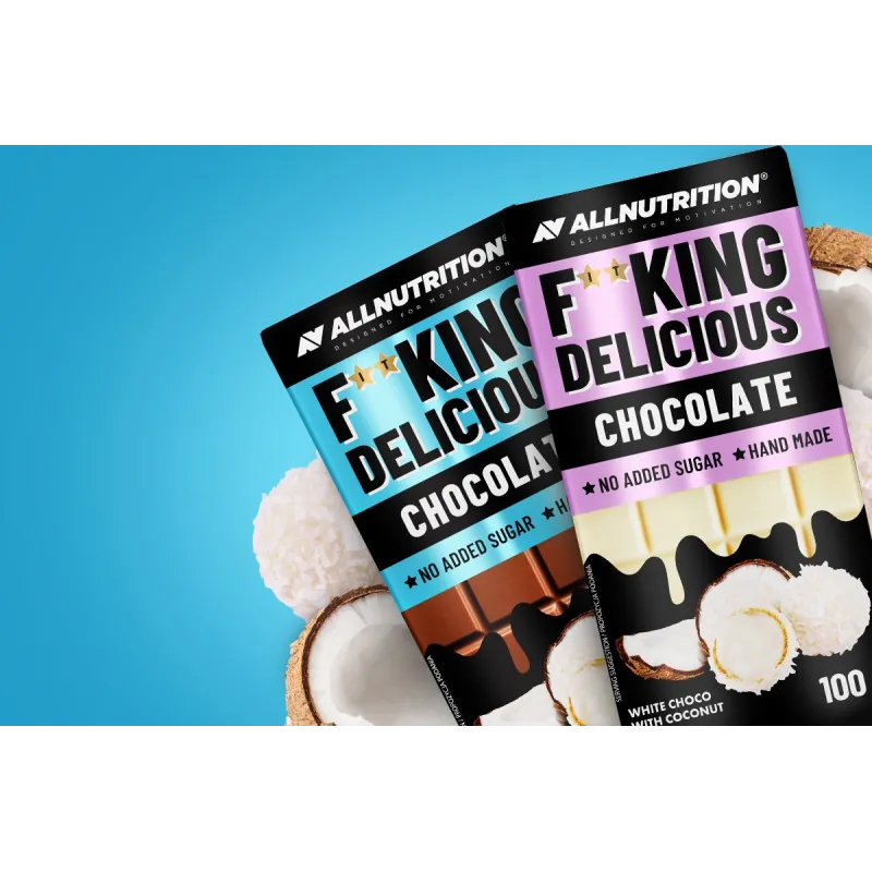 Allnutrition F**King Delicious Chocolate - Milky Chocolate with Coconut - Диетичен Шоколад