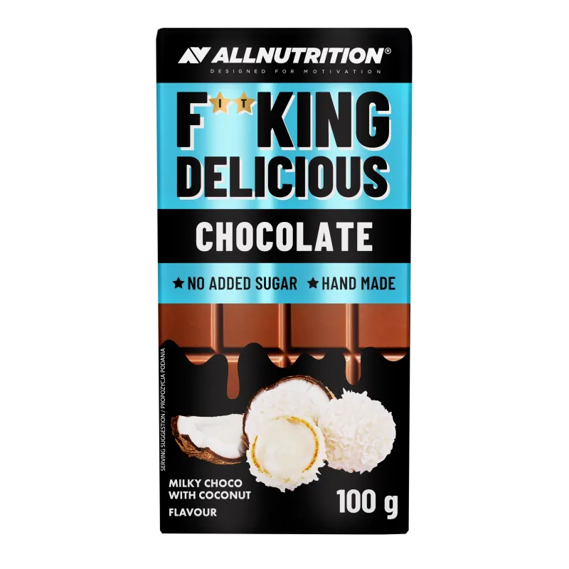 Allnutrition F**King Delicious Chocolate - Milky Chocolate with Coconut - Диетичен Шоколад