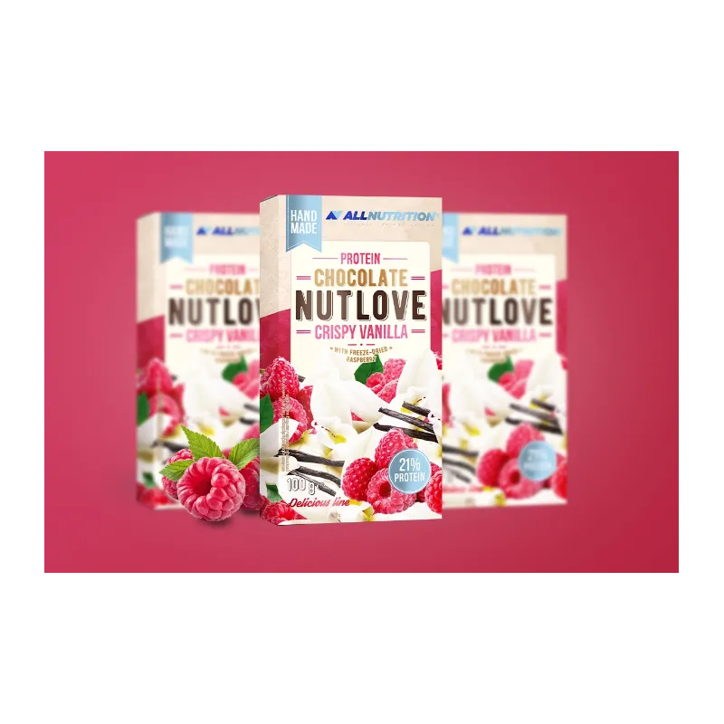 Allnutrition Protein Chocolate - Crispy Vanilla with Rasperry - Протеинов Шоколад