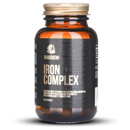 Grassberg Iron Complex - Желязо + Витамин C + Фолиева Киселина + Витамин B12