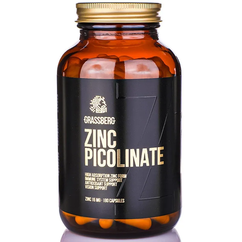 Grassberg Zinc Picolinate 15mg - High Absorption - Цинк
