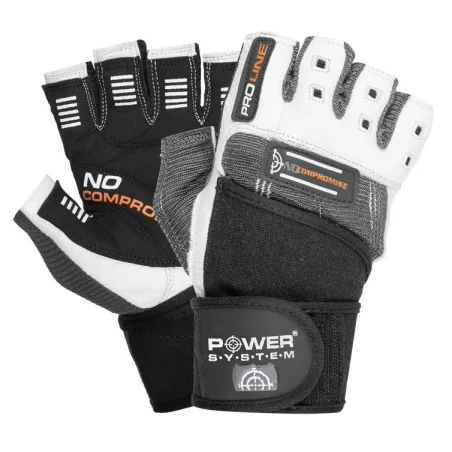 Power System Wrist Wrap Gloves No Compromise - White - Grey - Фитнес Ръкавици