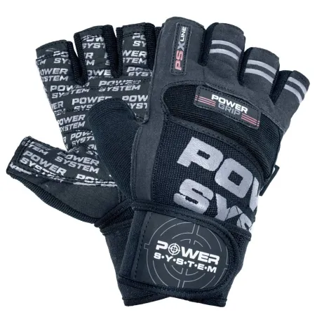 Power System Wrist Wrap Weightlifting Gloves Power Grip - Black - Фитнес Ръкавици