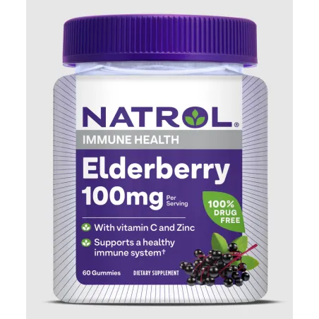 Natrol Elderberry 100mg Gummies - Екстракт от Бъз