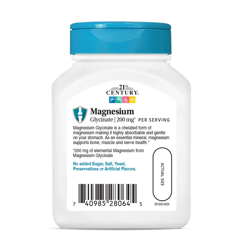 21st Century Magnesium Glycinate 200mg - Магнезий