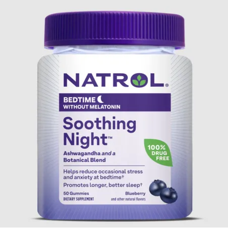 Natrol Soothing Night Gummies + Ashwagandha KSM-66 - Формула за Подобряване на Съня