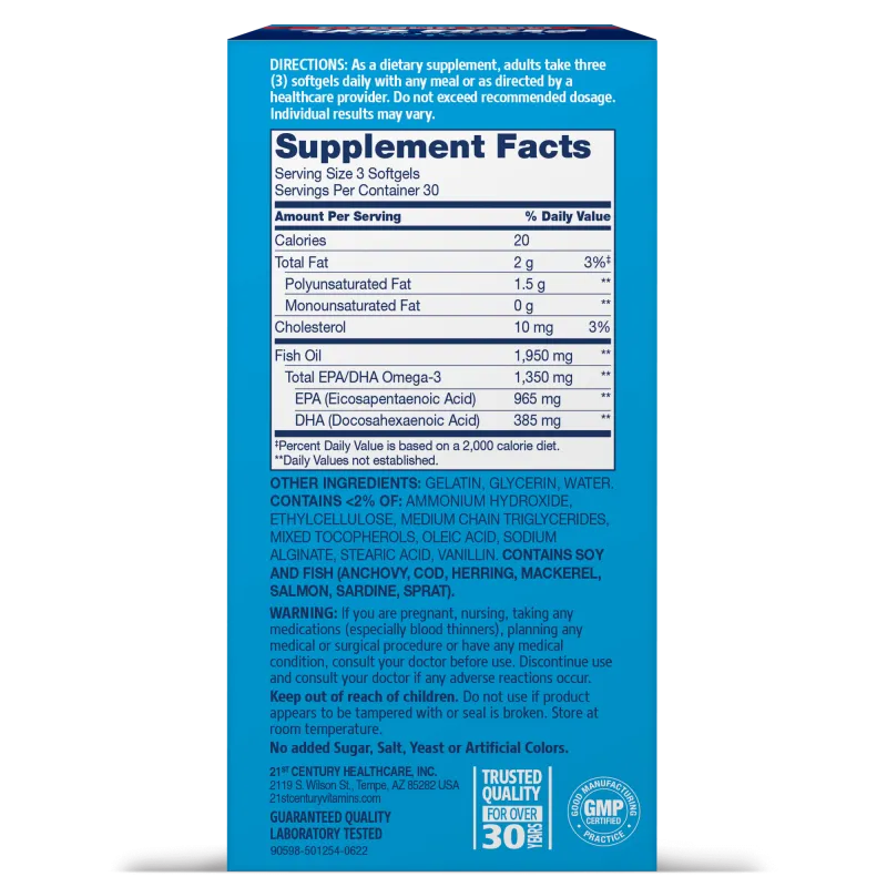 21st Century Alaska Wild Fish Oil Mega Omega-3 - Омега 3