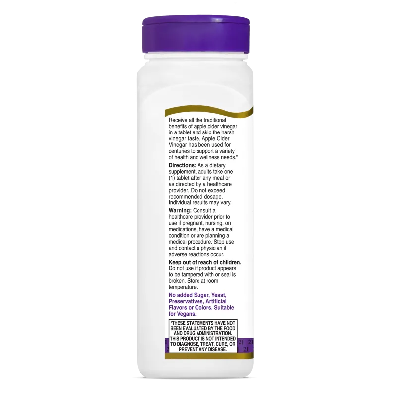 21st Century Apple Cider Vinegar 300mg - Ябълков Оцет