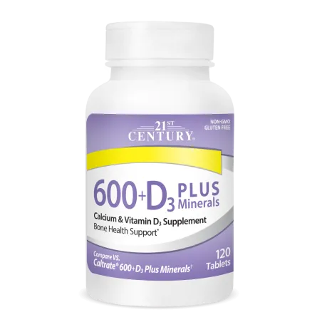 21st Century Calcium 600mg + D3 Plus Minerals - Калций + Витамин D3 + Минерали