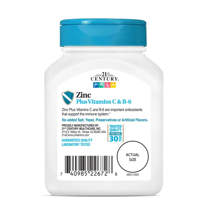 21st Century Zinc + Vitamins C & B-6 Chewable - Цинк