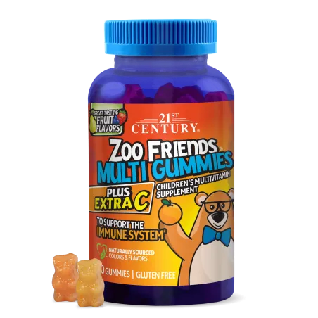 21st Century Zoo Friends Multi Gummies + Extra C - Мултивитамини за Деца