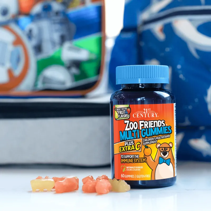 21st Century Zoo Friends Multi Gummies + Extra C - Мултивитамини за Деца