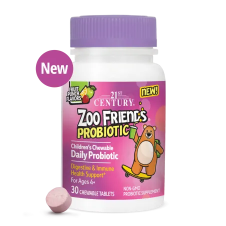 21st Century Zoo Friends Probiotic Chewable - Пробиотик за Деца