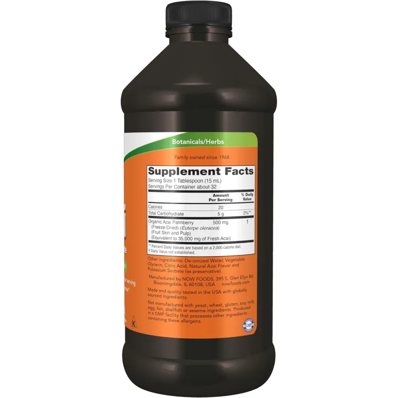 NOW Acai Liquid Concentrate - Течен Акай Бери
