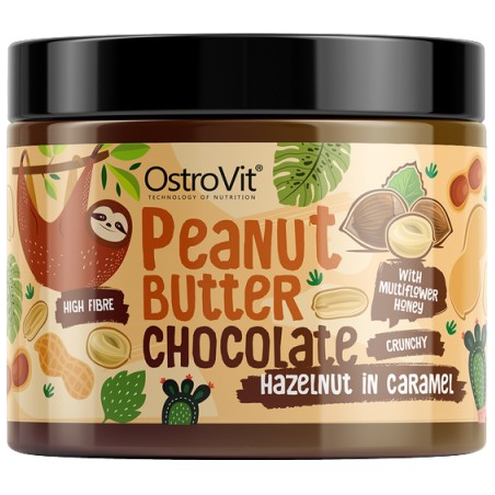 OstroVit Chocolate Peanut Butter with Hazelnut in Caramel Crunchy - Шоколадово Фъстъчено Масло с Леш