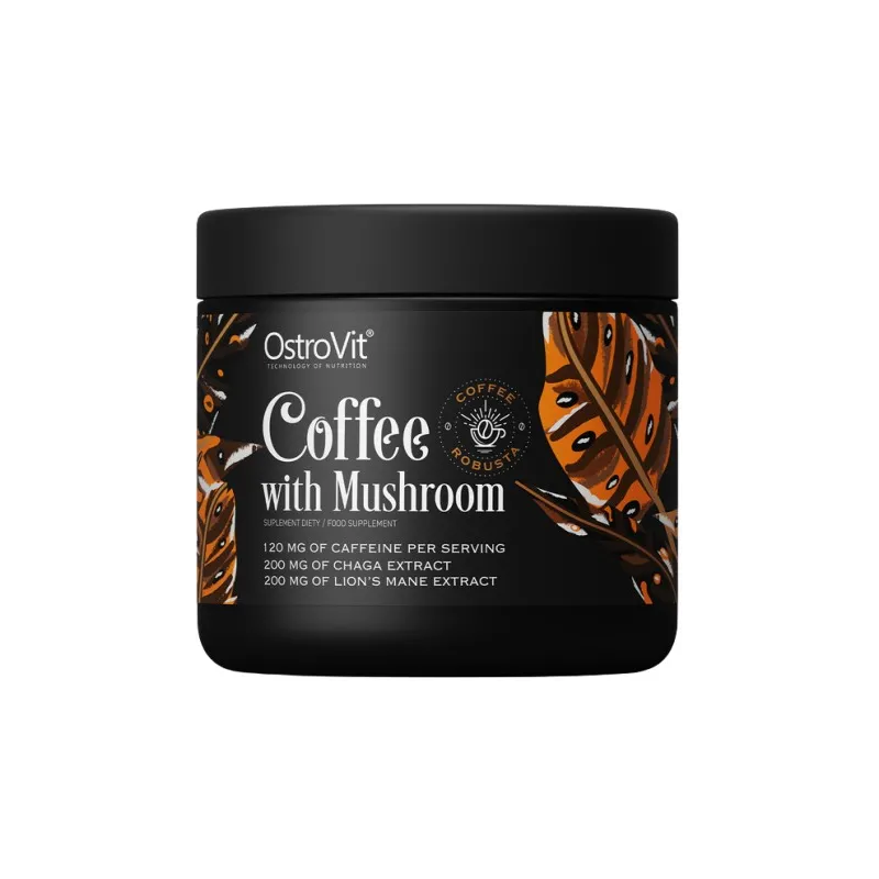 OstroVit Coffee with Mushroom Natural Robusta with Chaga, Lion's Mane, Caffeine & L-Theanine - Инстантно Кафе с А