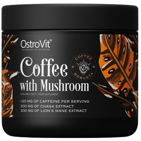 OstroVit Coffee with Mushroom Natural Robusta with Chaga, Lion's Mane, Caffeine & L-Theanine - Инстантно Кафе с А