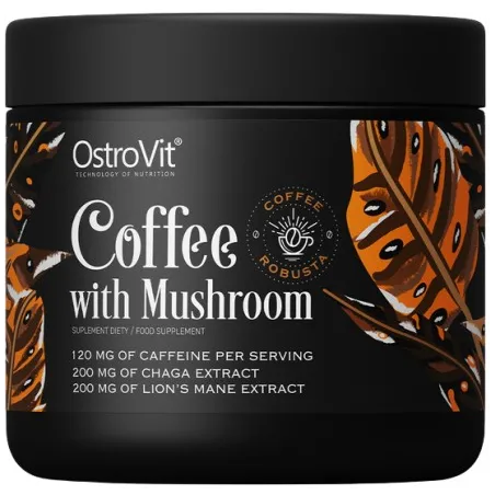 OstroVit Coffee with Mushroom Natural Robusta with Chaga, Lion's Mane, Caffeine & L-Theanine - Инстантно Кафе с А