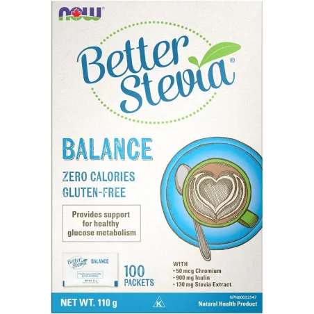 NOW Better Stevia Balance with Chromium & Inulin - Стевия