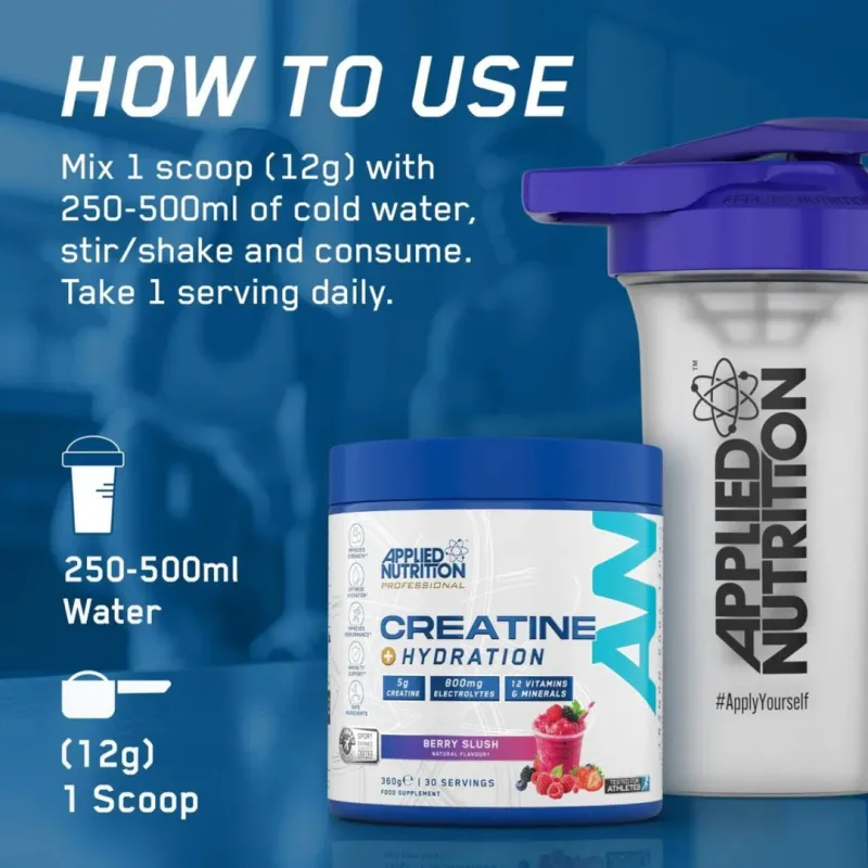 Applied Nutrition Creatine + Hydration Unflavored - Креатин и Електролитна Формула