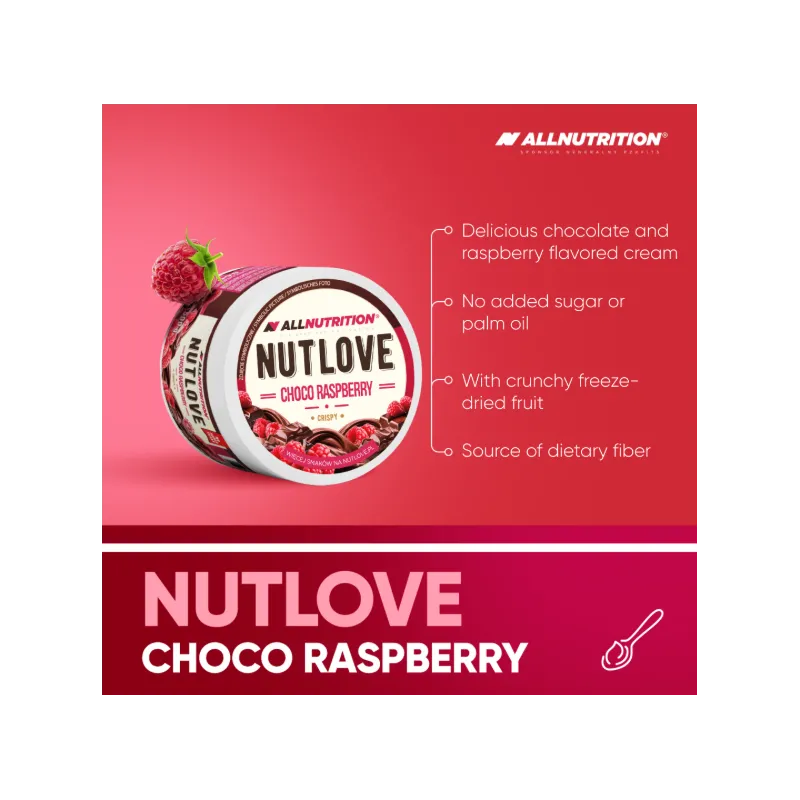 Allnutrition Nutlove Choco Raspberry Crisp - Диетичен Крем За Мазане