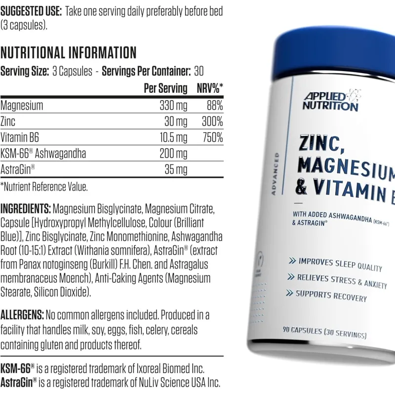 Applied Nutrition ZMA Professional + Ashwagandha - ZMA + Ашваганда