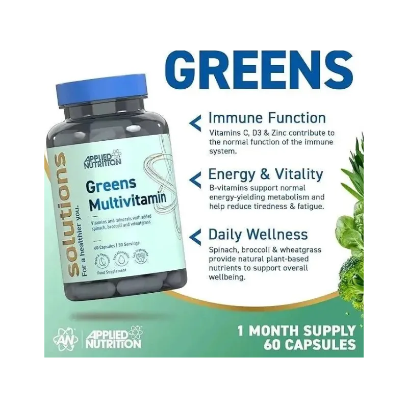 Applied Nutrition Greens Multivitamin 60 Caps | Мултивитамини