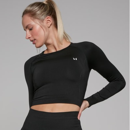 Myprotein Clothing Women Shape Seamless Long Sleeve Crop Top | Дамски безшевен спортен кроп топ с дълъг ръкав