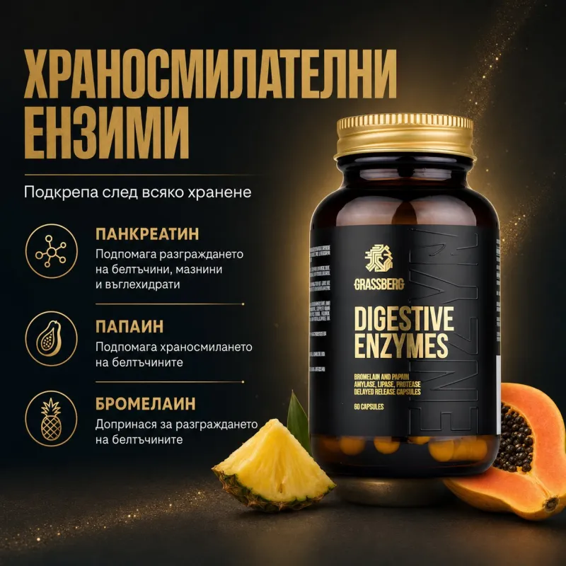 Grassberg Digestive Enzymes - Храносмилателни Ензими