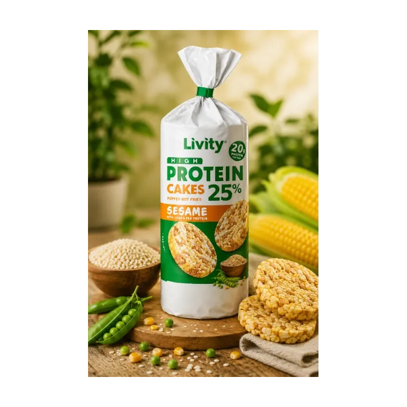 Livity High Protein Cakes Sesame | Високопротеинови оризови питки със сусам