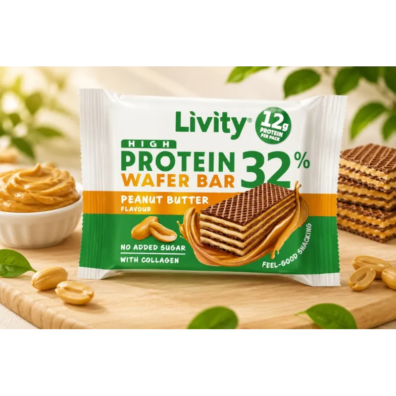Livity High Protein Wafer Bar Peanut Butter | Високопротеинова вафла с фъстъчено масло