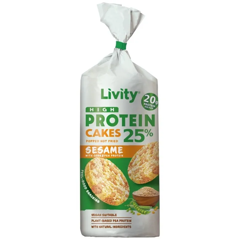Livity High Protein Cakes Sesame | Високопротеинови оризови питки със сусам
