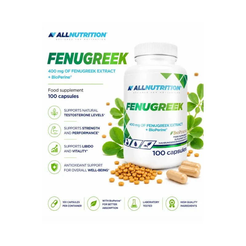 AllNutrition Fenugreek | Екстракт от Сминдух с BioPerine®