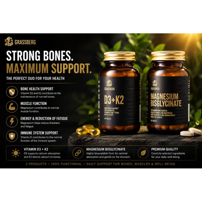 Grassberg D3 + K2 + Magnesium Bisglycinate | Промо Пак