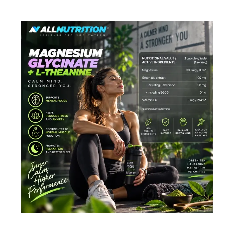 AllNutrition Magnesium Glycinate + L-Theanine | Магнезий Глицинат и Теанин