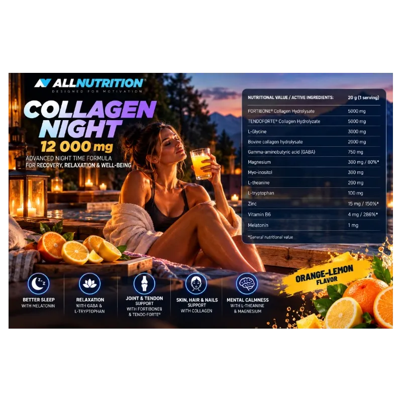 AllNutrition Collagen Night 12000 mg | Колаген за Вечерен Прием