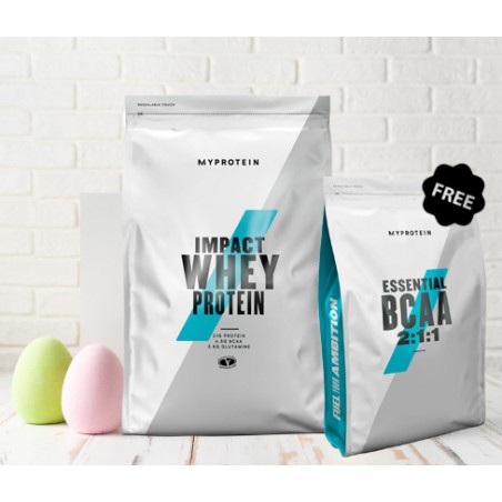 1+1 FREE - Myprotein Impact Whey Protein + Myprotein BCAA