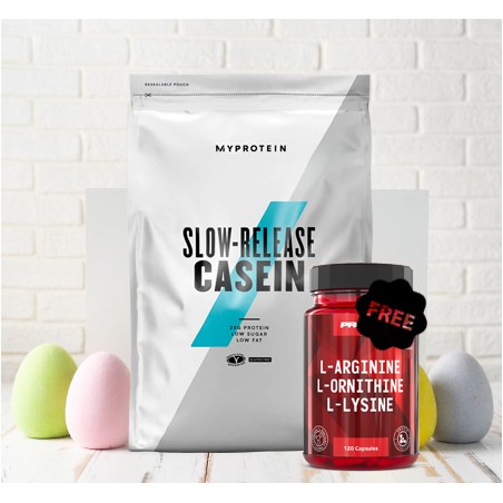 1+1 FREE - Myprotein Casein + Prozis L-Arginine, L-Ornithine, L-Lysine