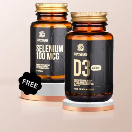 1+1 FREE - Grassberg Vitamin D3 + Grassberg Selenium