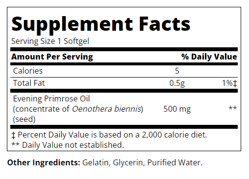 Съдържание на 21st Century Evening Primrose Oil 60 sgels