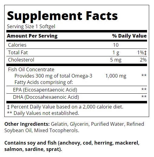 Съдържание на 21st Century Fish Oil 1000mg