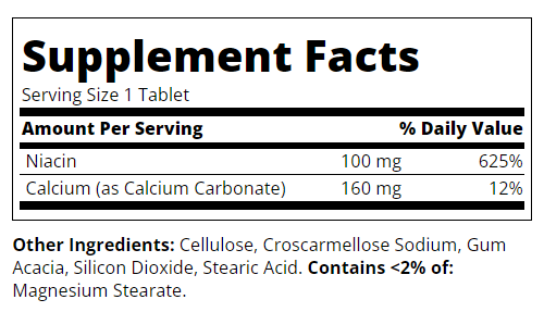 Continutul:  21st Century Niacin 100mg - NiacinÄƒ