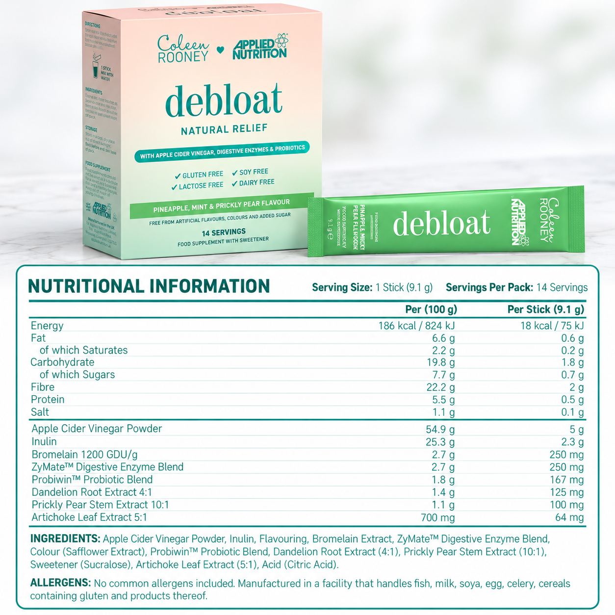 Съдържание на:Applied Nutrition Coleen Debloat 