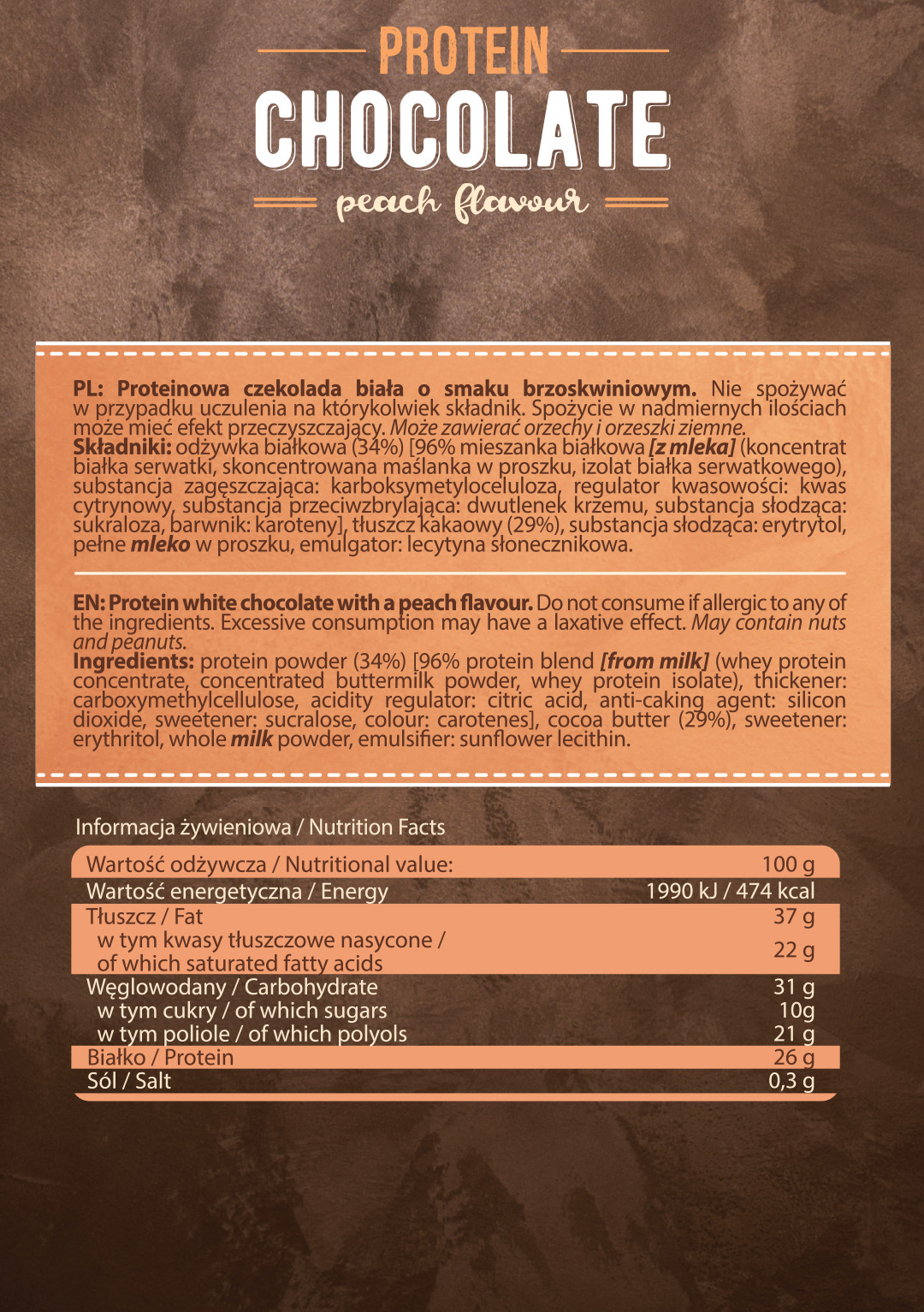Съдържание на AllNutrition Protein Chocolate