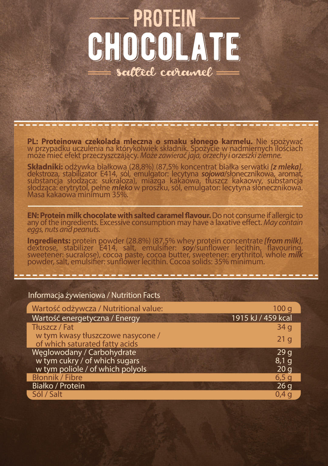 Съдържание на AllNutrition Protein Chocolate 2