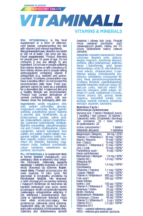 Съдържание на Allnutrition VitaminAll Effervescent