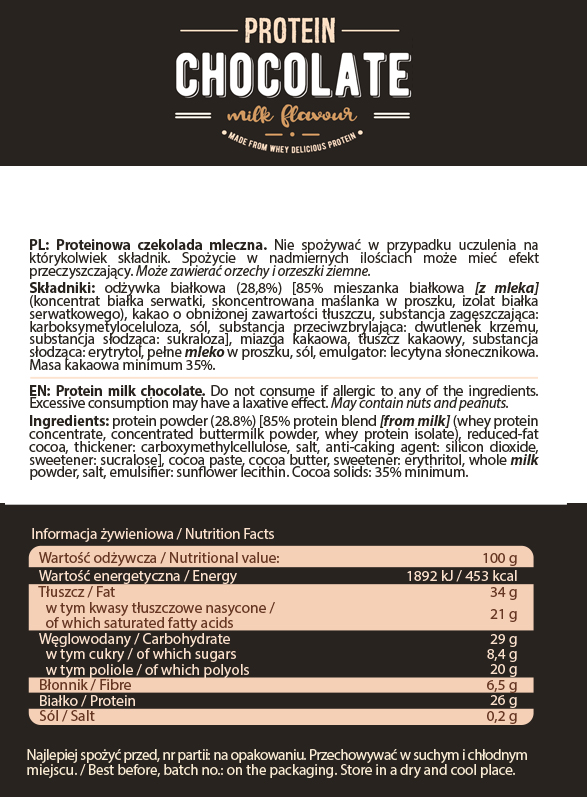 Съдържание на AllNutrition Protein Chocolate 3