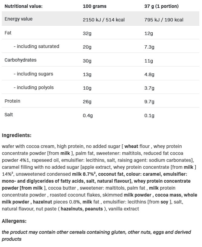 Съдържание на Allnutrition F**king Protein Wafer 1