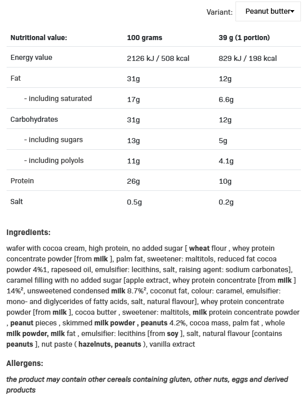 Съдържание на Allnutrition F**king Protein Wafer 2
